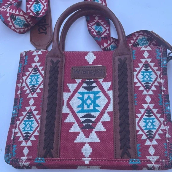 Wrangler Red and Brown Patterned Women's Bag - Picture 2 of 6